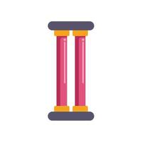 Two pink columns standing with golden elements on top and bottom vector