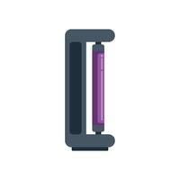 Ultraviolet lamp for manicure is shining with purple light vector