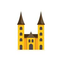 Medieval castle with two towers standing tall in flat design vector