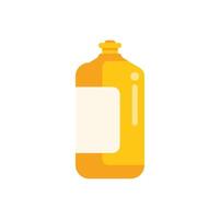 Yellow plastic bottle with white label for shampoo or lotion vector