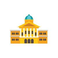 Big city hall building with columns and big dome is representing government power vector