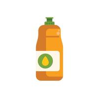 Orange plastic bottle containing cleaning product with drop icon on label vector