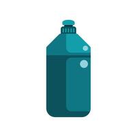 Big bottle of detergent with measuring cup lid standing on white background vector