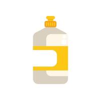 Blank plastic detergent bottle with yellow label is standing on white background vector