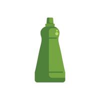 Green plastic detergent bottle with red cap dispensing soap vector