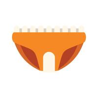 Orange reusable menstrual cup with balls showing short version vector