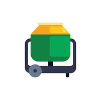 Concrete cement mixer mixing rotating drum construction tool building site icon illustration vector