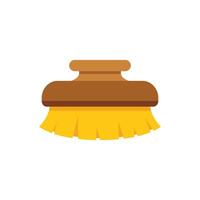 Cleaning brush with wooden handle for scrubbing vector