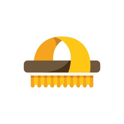 Yellow cleaning brush with ergonomic handle for efficient scrubbing