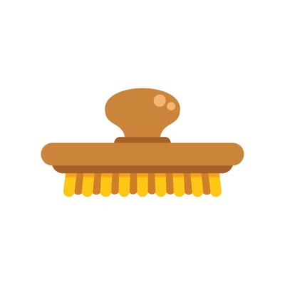Cleaning brush with wooden handle for scrubbing and washing