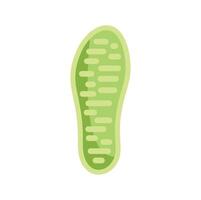 Green shoe sole imprint showing tread pattern for walking vector