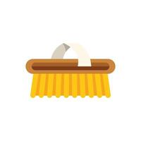 Cleaning brush with wooden handle for scrubbing vector