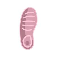 Pink shoe sole with relief lines showing walking direction vector