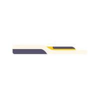 Modern high speed train moving on railroad track vector