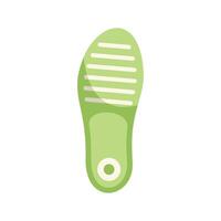 Green orthopedic insole providing arch support for comfortable walking vector
