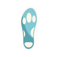 Blue paw print showing four toes and pad vector