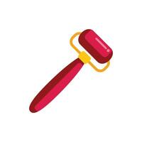 Red jade roller for face massage and skincare routine vector