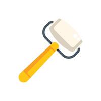 Small paint roller with yellow handle for painting walls vector
