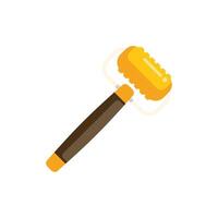 Honey dipper stick drizzling honeycomb on white background vector