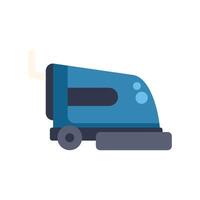 Blue floor cleaning and polishing machine side view on white background illustration vector