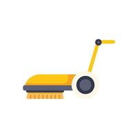 Floor scrubber machine cleaning using rotating brushes vector