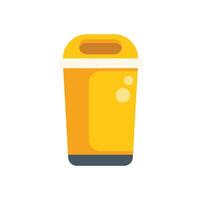 Yellow trash can promoting environmental responsibility vector