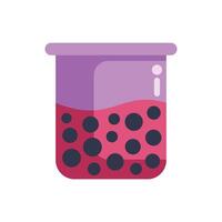 Bubble tea cup with tapioca pearls being served as dessert vector