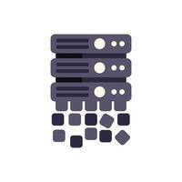 Database losing data depicted by dissolving pixels vector