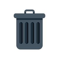 Dark grey metal trash can with handle closed lid vector