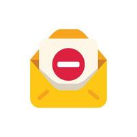 Yellow envelope containing letter with red stop sign for email marketing unsubscribe concept vector