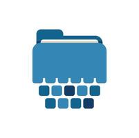 Data folder transforming into digital pixels vector