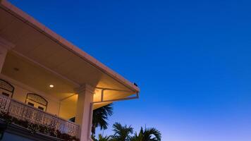 night sky with a building photo