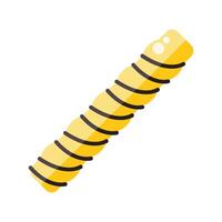 Delicious wafer roll lying on white background vector