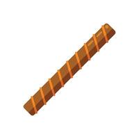 Chocolate wafer roll covered in caramel on white background vector