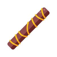 Chocolate wafer stick covered in caramel drizzle illustration vector