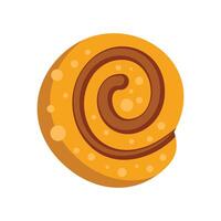 Delicious round cinnamon roll with chocolate filling is making you hungry vector