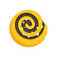 Delicious round pastry showing swirl of chocolate on top vector