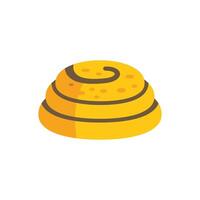 Delicious cinnamon roll pastry showing swirling layers of dough vector