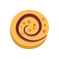 Delicious round bun with chocolate filling is making you hungry vector