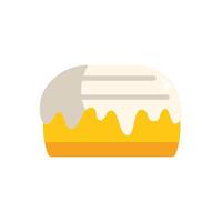 Delicious lemon cake with white icing dripping down sides vector