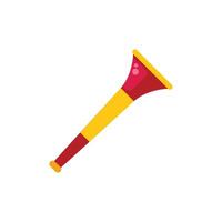 Red and yellow vuvuzela trumpet making noise for sport event vector