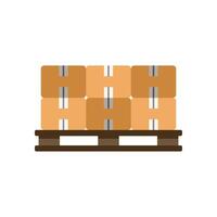 Cardboard boxes stacked on wooden pallet for delivery vector