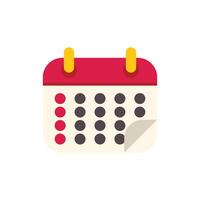 Red calendar showing month of the year vector