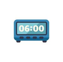 Blue digital alarm clock displaying 06,00 am or pm vector