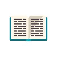 Open book lying with pages open displaying text vector