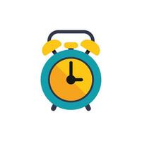 Blue alarm clock showing time on white background vector