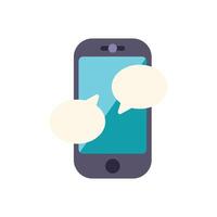 Smartphone showing two speech bubbles exchanging messages vector