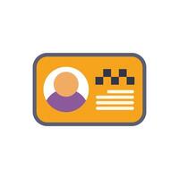 Taxi driver identification card with checker pattern and personal information vector