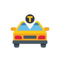 Yellow taxi cab getting gps signal from mobile app for ride sharing service vector