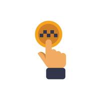 Businessman ordering taxi cab using mobile app on smartphone vector